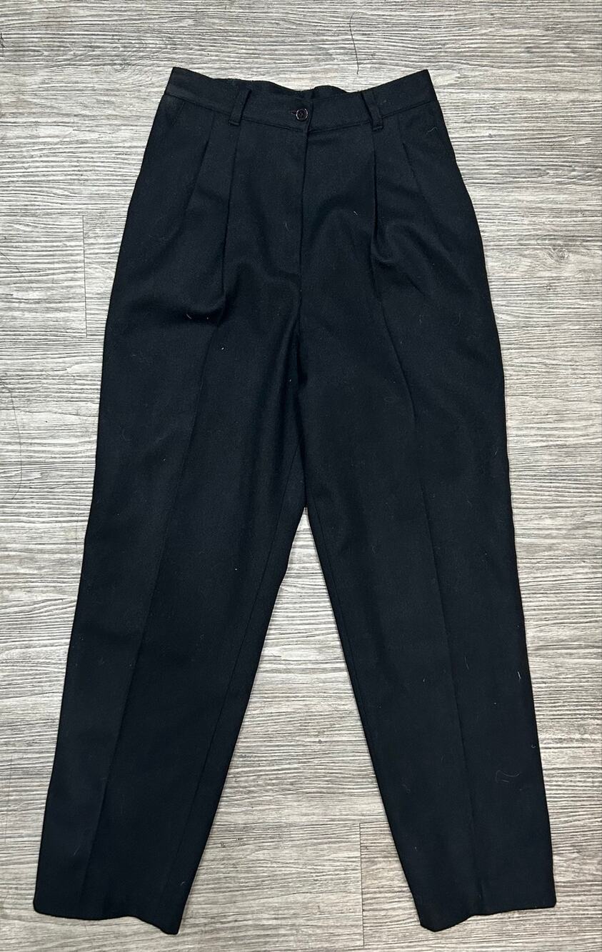 Vintage Prophecy Sag Harbor Wool Trouser Womens 8 Black Pleated High Waist Pants